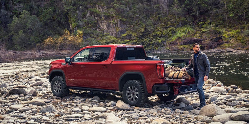 Red GMC Sierra pickup Truck